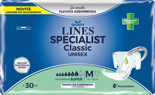 PANNOLONE MUTANDINA LINES SPECIALIST CLASSIC SUPER ULTRA MM 30 PEZZI - Angeli Pharm