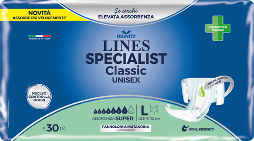 PANNOLONE MUTANDINA LINES SPECIALIST CLASSIC SUPER ULTRA MG 30 PEZZI - Angeli Pharm