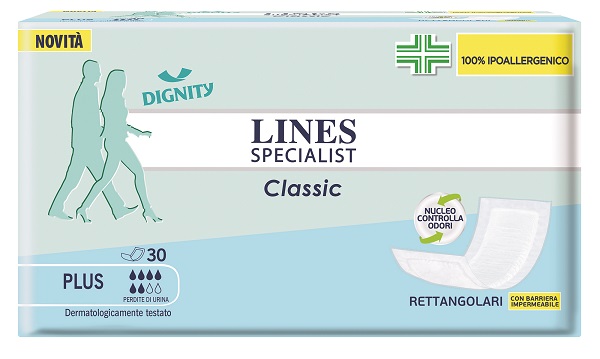 PANNOLONE LINES SPECIALIST CLASSIC RETTANGOLARE CON BARRIERA CONTROL 30 PEZZI - Angeli Pharm