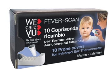 COPPELLE RICAMBIO PER TERMOMETRO INFRAROSSI WECAREYU FEVER-SCAN 10 PEZZI - Angeli Pharm