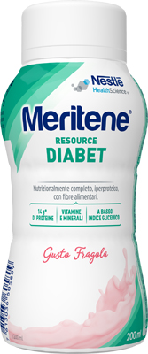 MERITENE RESOURCE DIABET FRAGOLA ALIMENTO IPERPROTEICO 28 VITAMINE E MINERALI 200 ML - Angeli Pharm