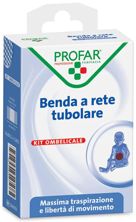 BENDA A RETE ELASTICA OMBELICALE 3 M TESI + 3 GARZE CALIBRO 6 PROFAR - Angeli Pharm