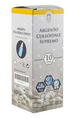 ARGENTO COLLOIDALE SUPREMO 10PPM CERTIFICATO CON CONTAGOCCE 100 ML - Angeli Pharm