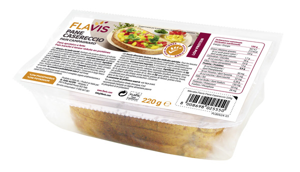 FLAVIS PANE CASERECCIO PANE APROTEICO A FETTE 220 G - Angeli Pharm