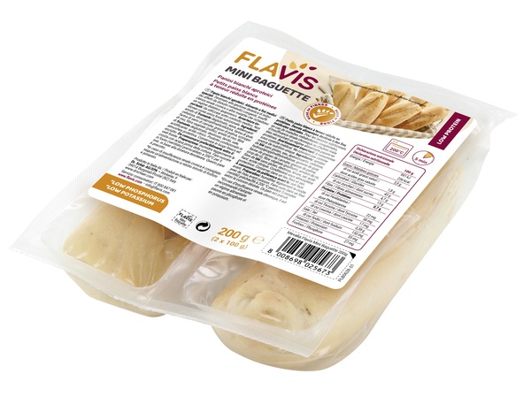 FLAVIS MINI BAGUETTE PANINI BIANCHI APROTEICI 2 PEZZI DA 100 G - Angeli Pharm