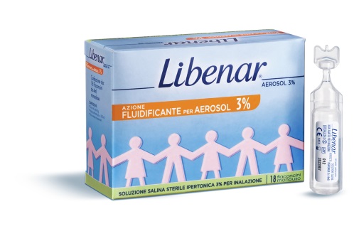 SOLUZIONE SALINA IPERTONICA 3% LIBENAR PER INALAZIONE CON AEROSOL 18 FLACONCINI MONOUSO X 4ML - Angeli Pharm
