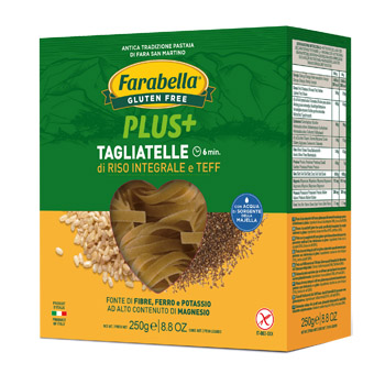 FARABELLA TAGLIATELLE RISO INTEGRALE E TEFF 250 G - Angeli Pharm