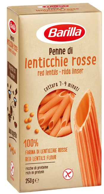 BARILLA PENNE DI LENTICCHIE ROSSE 250 G - Angeli Pharm