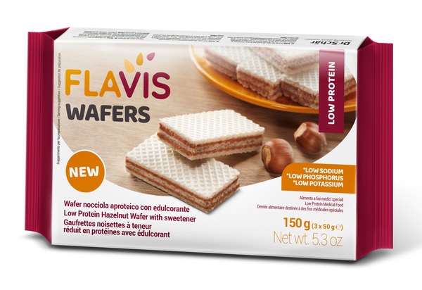 FLAVIS WAFERS NOCCIOLA APROTEICO 3 PORZIONI DA 50 G - Angeli Pharm