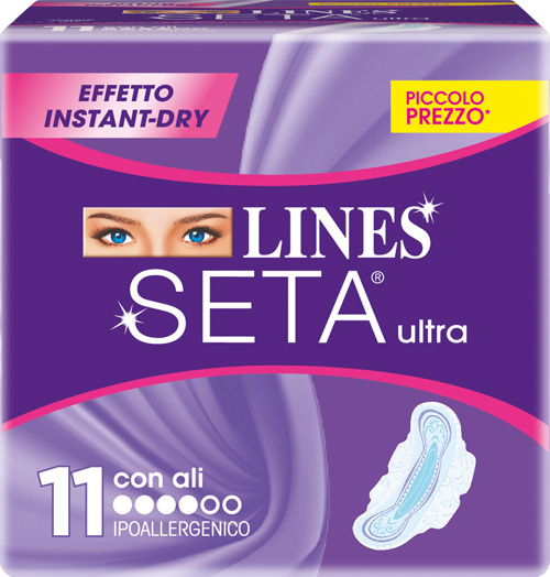 LINES SETA ULTRA ASSORBENTI CON ALI 11 PEZZI - Angeli Pharm