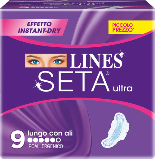 LINES SETA ULTRA ASSORBENTI LUNGHI 9 PEZZI - Angeli Pharm