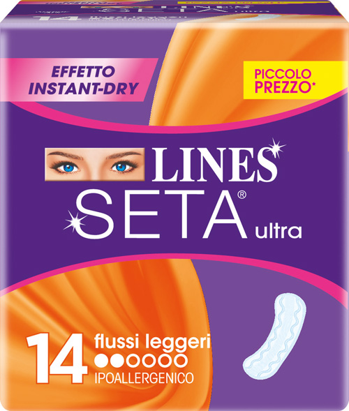 LINES SETA ULTRA ASSORBENTI PER FLUSSI LEGGERI 14 PEZZI - Angeli Pharm