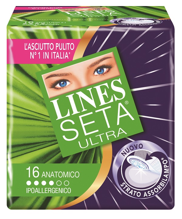 ASSORBENTE LINES SETA ULTRA ANATOMICO 16 PEZZI - Angeli Pharm