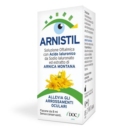 ARNISTIL SOLUZIONE OFTALMICA ACIDO IALURONICO 0,2% + ESTRATTO DI ARNICA MONTANA 0,1% FLACONE 8 ML - Angeli Pharm