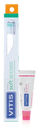 VITIS SPAZZOLINO SOFT ACCESS + DENTIFRICIO GINGIVAL 15 ML - Angeli Pharm