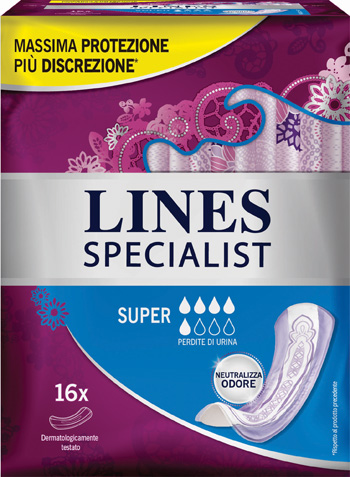 LINES SPECIALIST PANNOLONE SUPER FARMA 16 PEZZI - Angeli Pharm