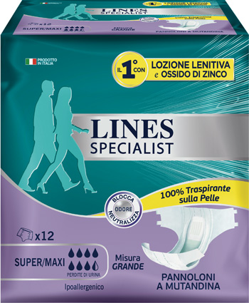 LINES SPECIALIST PANNOLONE A MUTANDA GRANDE 12  PEZZI - Angeli Pharm