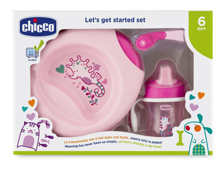 CHICCO SET PAPPA 6M+ ROSA CON CUCCHIAIO ROSA - Angeli Pharm