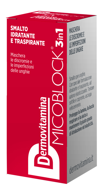 DERMOVITAMINA MICOBLOCK 3 IN 1 SMALTO IDRATANTE E TRASPIRANTE ROSSO 5 ML - Angeli Pharm