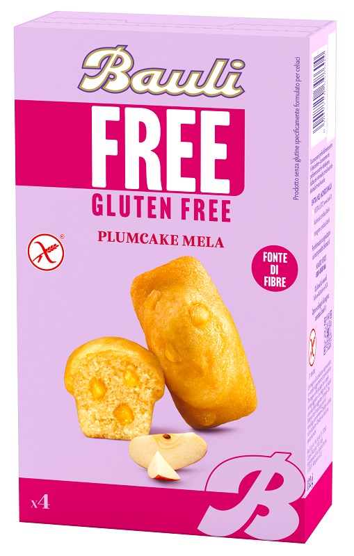 BAULI FREE PLUMCAKE MELA 4 PEZZI DA 33 G - Angeli Pharm