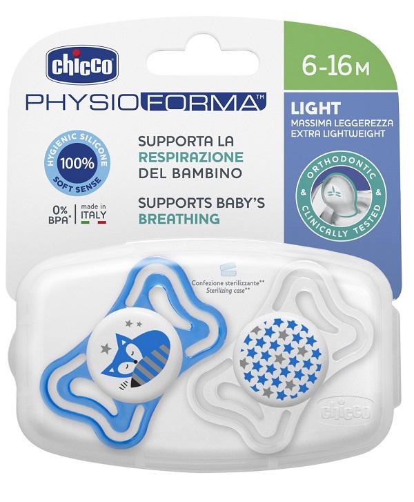 CHICCO SUCCHIETTO LIGHT BOY SILICONE 6-16 MESI 2 PEZZI - Angeli Pharm