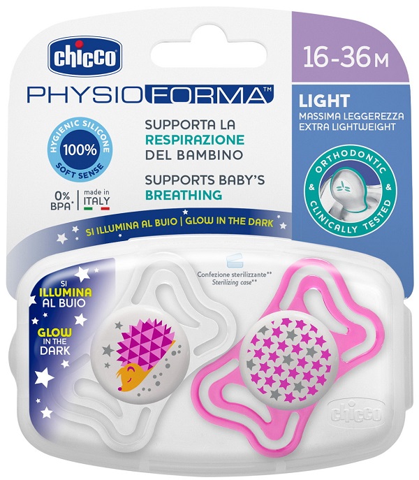 CHICCO SUCCHIETTO LIGHT LUM SILICONE 16-36 MESI 2 PEZZI - Angeli Pharm