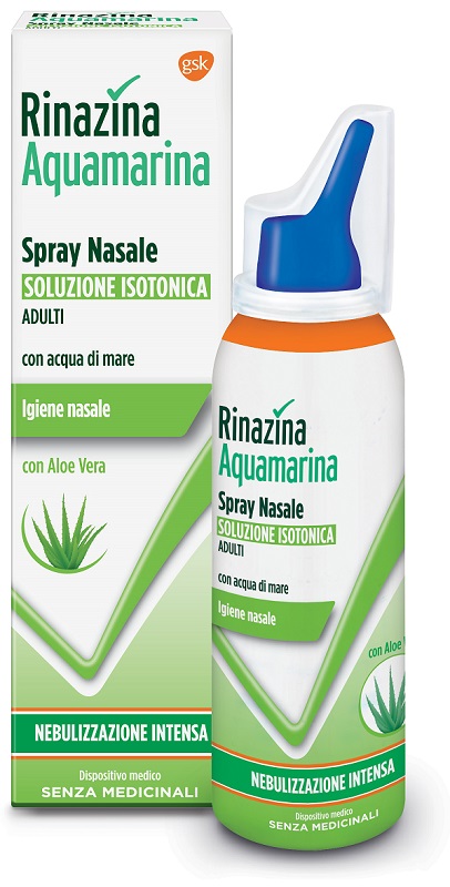 RINAZINA AQUAMARINA ISOTONICA ALOE SPRAY NEBULIZZAZIONE INTENSA 100 ML - Angeli Pharm