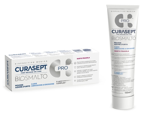 CURASEPT BIOSMALTO MOUSSE CARIE FRAGOLA 50 ML - Angeli Pharm