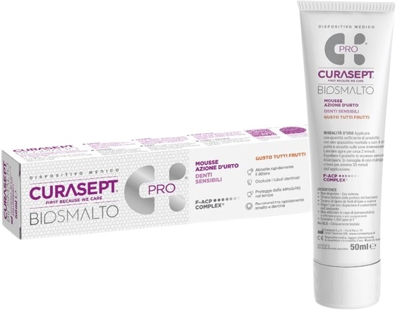 CURASEPT BIOSMALTO MOUSSE DENTI SENSIBILI 50 ML - Angeli Pharm
