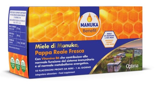 MANUKA BENEFIT PAPPA REALE MANUKA VITAMINA B6 10 FLACONCINI 10 ML - Angeli Pharm