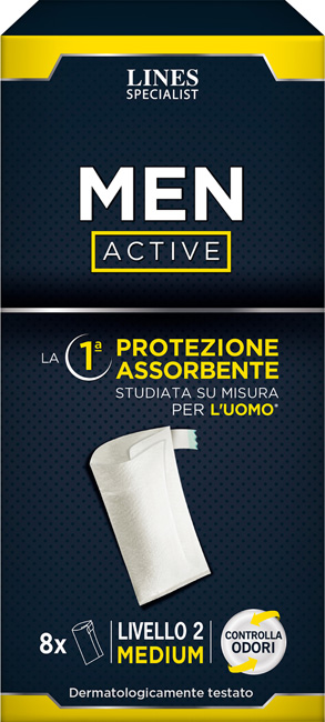 PANNOLONE LINES SPECIALIST MEN ACTIVE 8 PEZZI LIVELLO 2 - Angeli Pharm