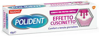 POLIDENT FISSATIVO EFFETTO CUSCINETTO ADESIVO PER PROTESI DENTALI 40 G - Angeli Pharm