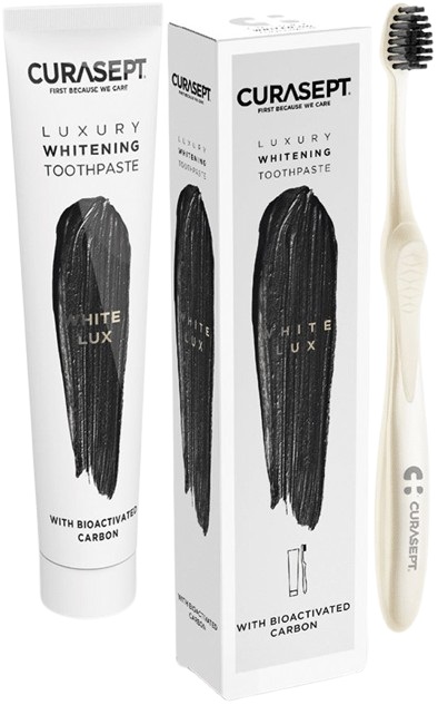 CURASEPT WHITE LUXURY WHITENING DENTIFRICIO 75 ML + SPAZZOLINO - Angeli Pharm