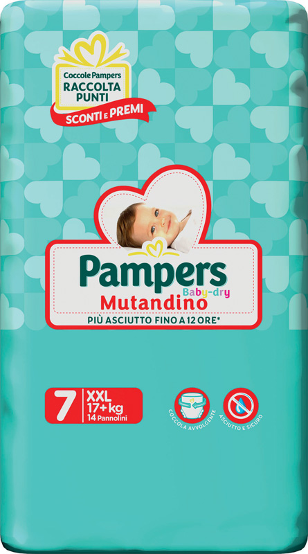 PAMPERS BABY DRY PANNOLINI A MUTANDINA TAGLIA XXL 14 PEZZI - Angeli Pharm