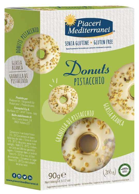 PIACERI MEDITERRANEI DONUTS PISTACCHIO 90 G - Angeli Pharm