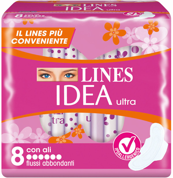 IDEA ULTRA ASSORBENTE FLUSSI ABBONDANTI CON ALI 8 PEZZI - Angeli Pharm