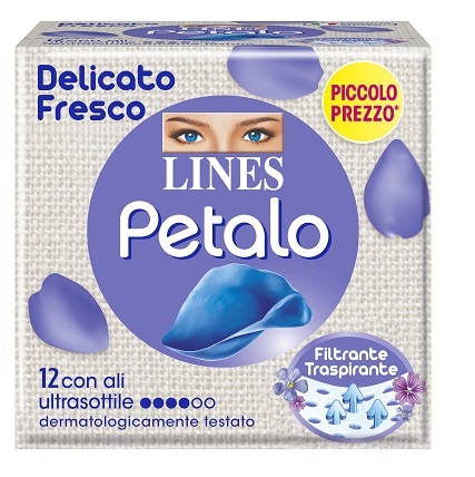 LINES PETALO BLU ASSORBENTE CON ALI 12 PEZZI - Angeli Pharm