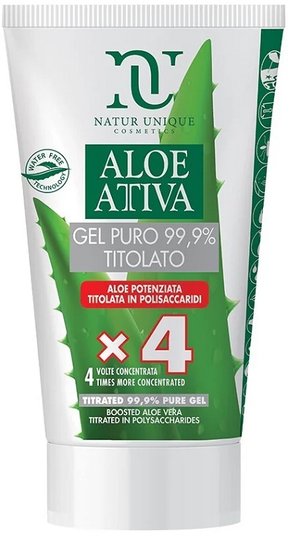 NATUR UNIQUE ALOE ATTIVA GEL PURO TITOLATO 99,9% 50 ML - Angeli Pharm