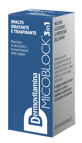 DERMOVITAMINA MICOBLOCK 3 IN 1 SMALTO IDRATANTE E TRASPIRANTE BLU 5 ML - Angeli Pharm