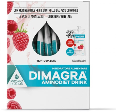 DIMAGRA AMINODIET DRINK LAMPONE 10 POUCH DA 80 G - Angeli Pharm