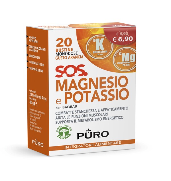PURO MAGNESIO POTASSIO E BAOBAB 20 BUSTINE 4 G - Angeli Pharm