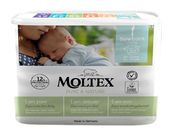 PANNOLINI MOLTEX PURE & NATURE NEW BORN 2-5 KG TAGLIA 1 22 PEZZI - Angeli Pharm