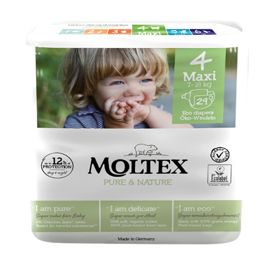 PANNOLINI MOLTEX PURE & NATURE MAXI 7-14 KG TAGLIA 4 29 PEZZI - Angeli Pharm