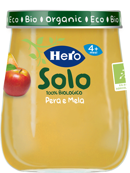 HERO SOLO OMOGENEIZZATO PERA MELA 100% BIO 120 G - Angeli Pharm