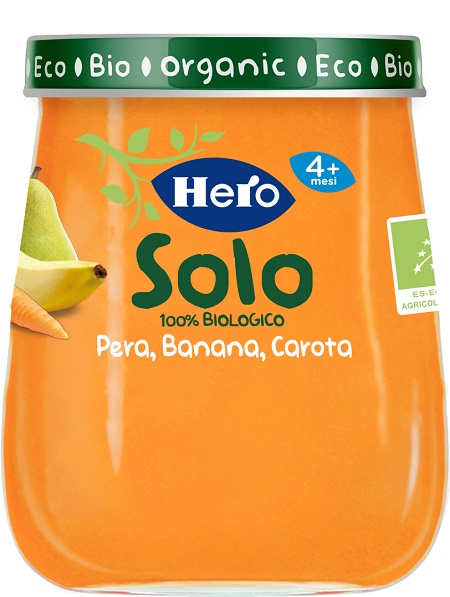 HERO BABY OMOGENEIZZATO PERA BANANA CAROTA 100% BIO 120 G - Angeli Pharm