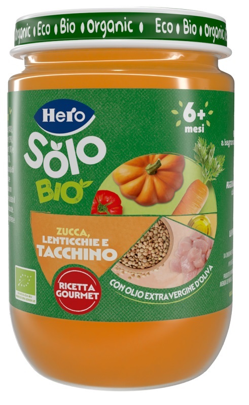 HERO SOLO OMOGENEIZZATO ZUCCHINE LENTICCHIE TACCHINO 100% BIO 190G - Angeli Pharm