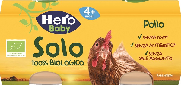 HERO SOLO OMOGENEIZZATO POLLO 100% BIO 2X80G - Angeli Pharm