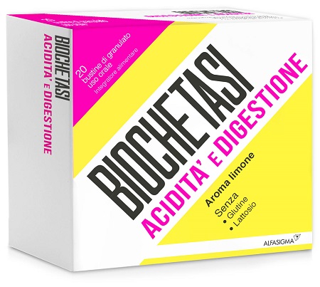 BIOCHETASI ACIDITA' E DIGESTIONE 20 BUSTE GRANULATO AROMA LIMONE - Angeli Pharm