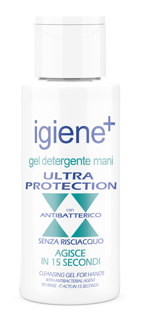 IGIENE+ GEL DETERGENTE MANI ULTRA PROTECTION CON ANTIBATTERICO 50 ML - Angeli Pharm