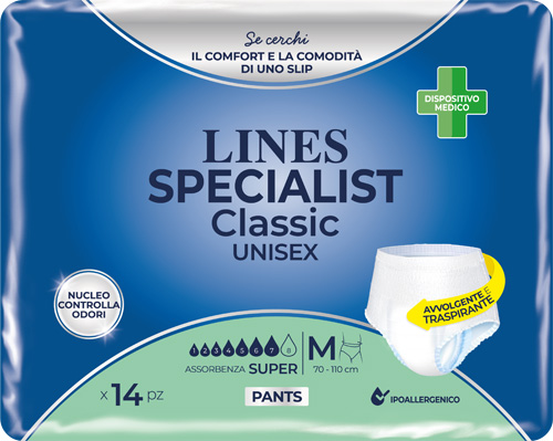 PANNOLONE A MUTANDA LINES SPECIALIST CLASSIC PANTS SUPER M 14 PEZZI - Angeli Pharm